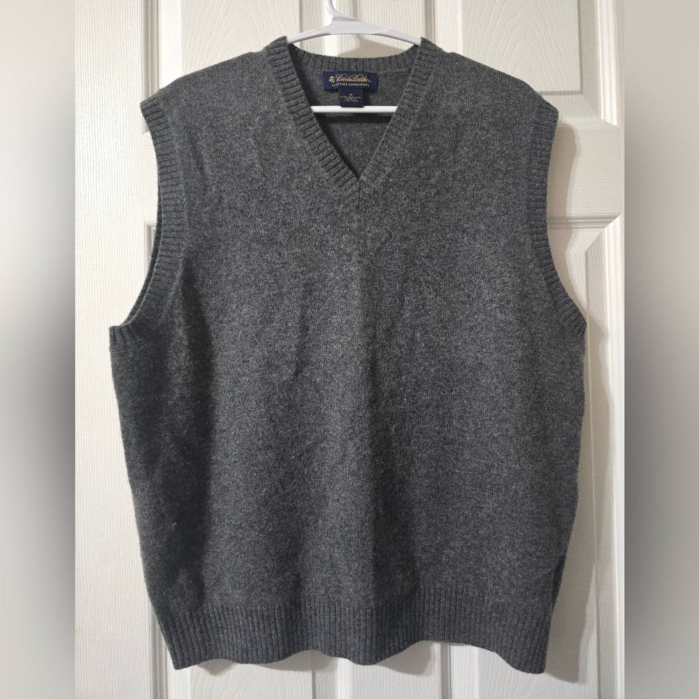 Vintage Lambswool Sweater Vest by Brooks Brothers, Dark Gray, V-Neck, EUC! - Picture 2 of 12